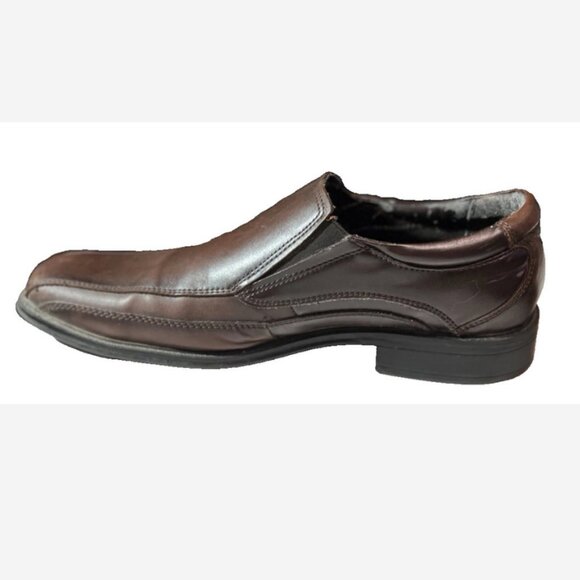 Dockers Leather Slip Ons Loafers Shoes Mens Size 13M Brown Side Stretch 1½" Heel - Picture 4 of 8